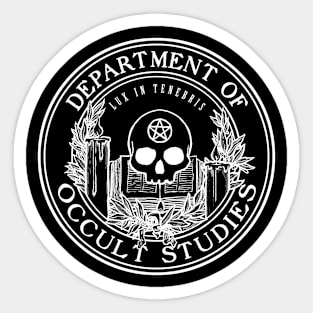 Occult Studies Crest White Sticker